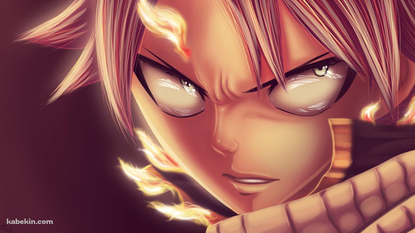 睨みをきかせるかっこいいナツ・ドラグニル / フェアリーテイルの壁紙(1366px x 768px) 高画質 PC・デスクトップ用
