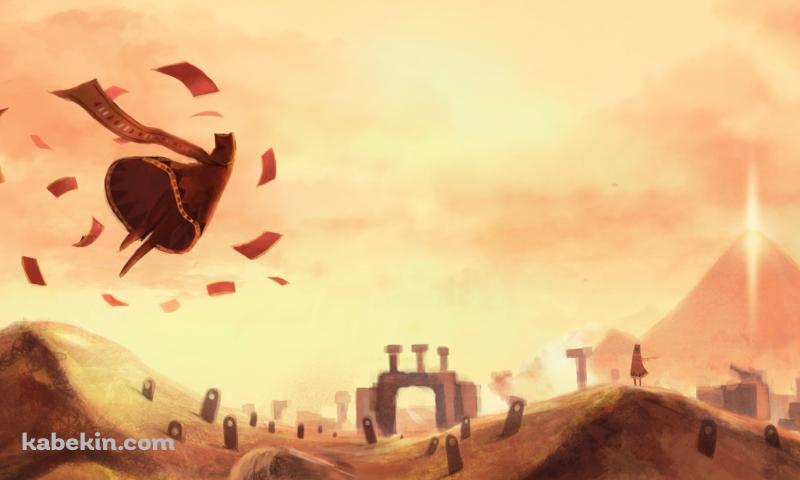 砂漠の上を浮遊する旅ビト / 風ノ旅ビトの壁紙(800px x 480px) 高画質 PC・デスクトップ用