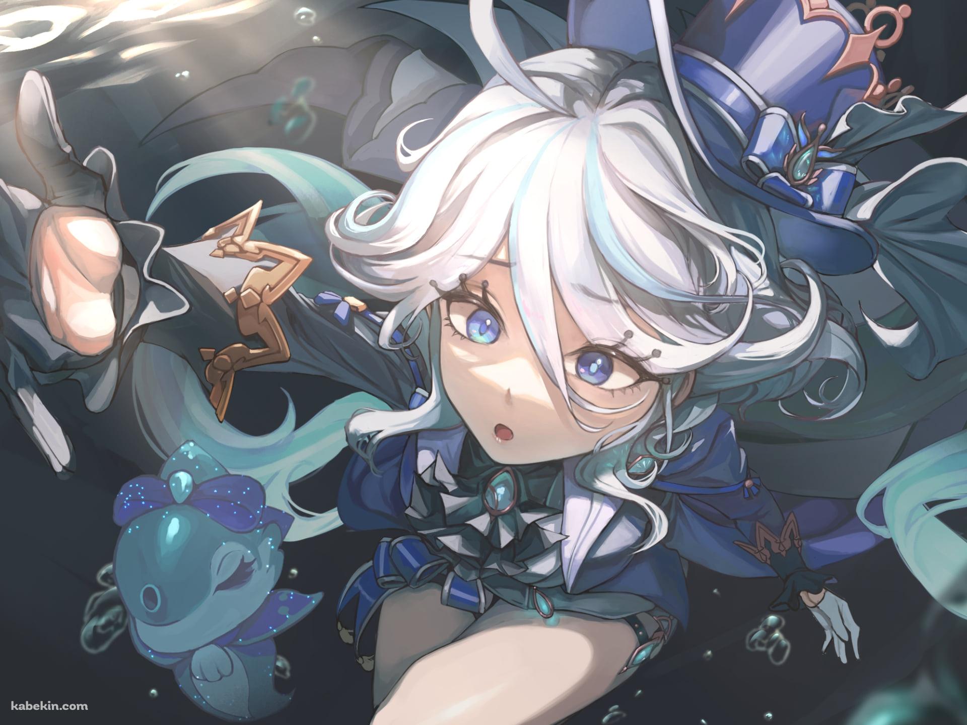 海中から手を伸ばすフリーナ / 原神の壁紙(1920px x 1440px) 高画質 PC・デスクトップ用