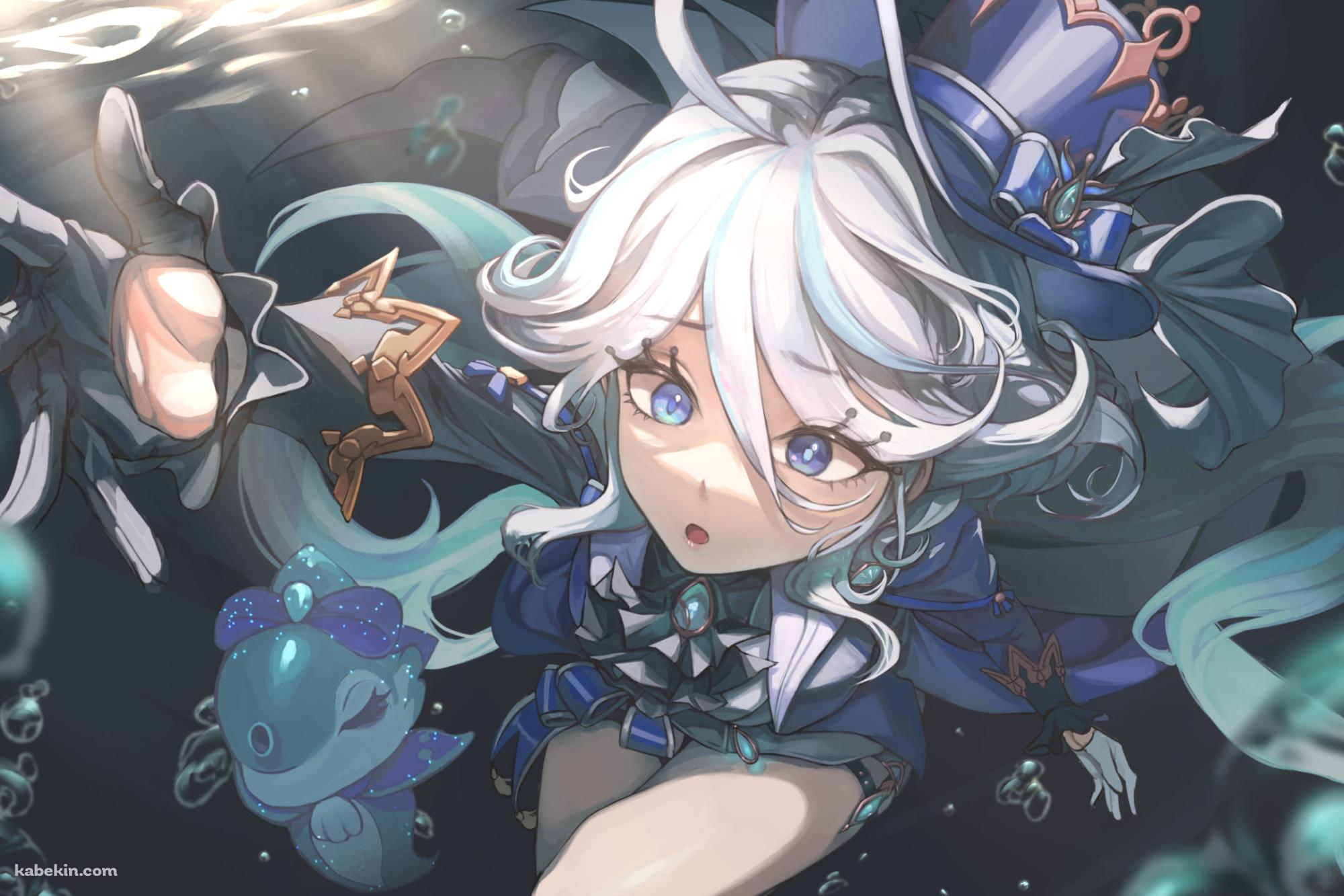 海中から手を伸ばすフリーナ / 原神の壁紙(2000px x 1333px) 高画質 PC・デスクトップ用