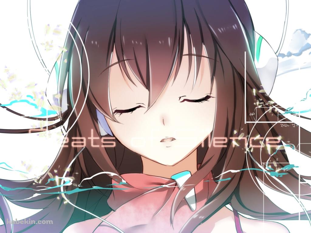 目をつぶるkokone(心響) / ボーカロイドの壁紙(1024px x 768px) 高画質 PC・デスクトップ用