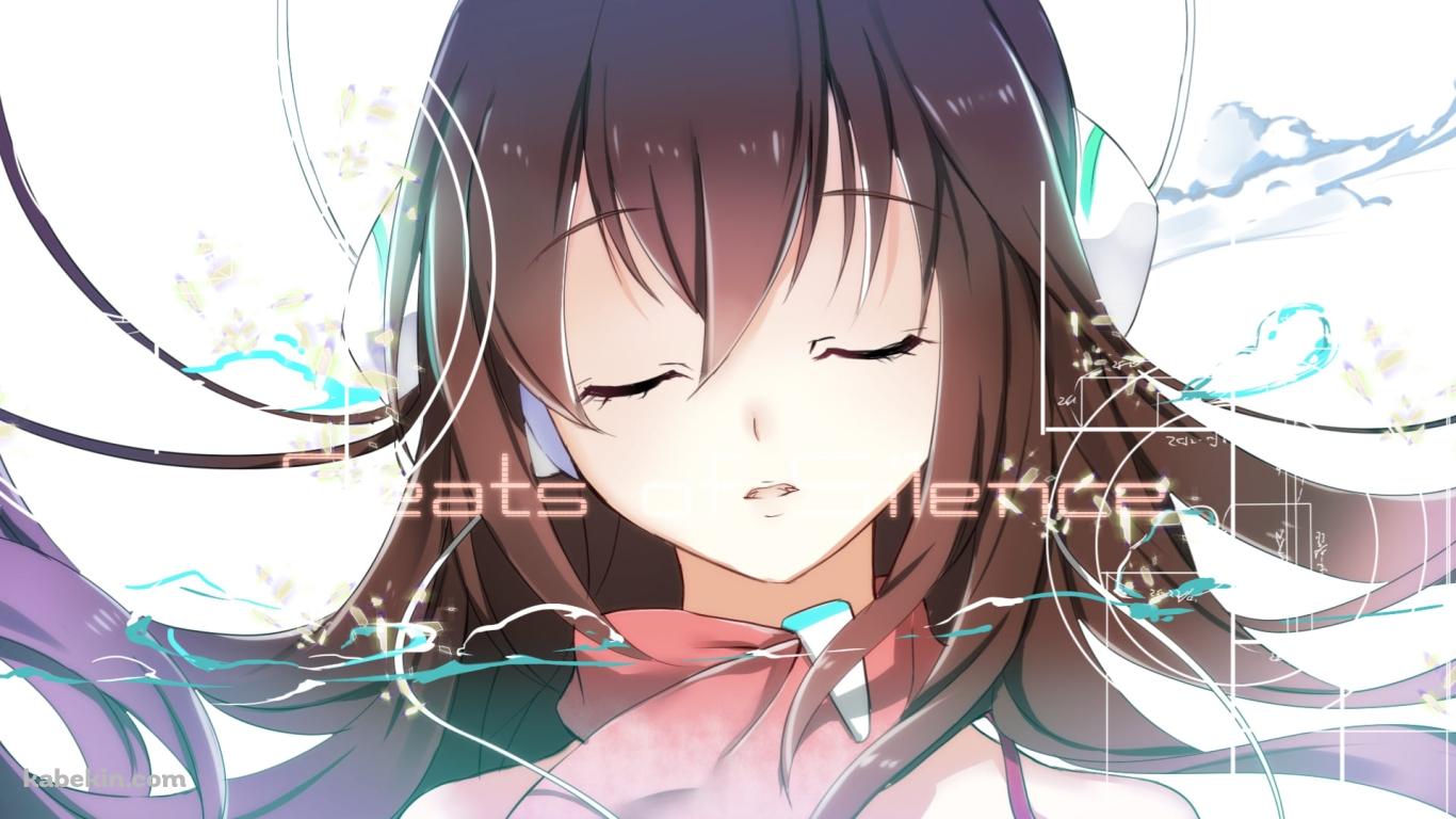 目をつぶるkokone(心響) / ボーカロイドの壁紙(1366px x 768px) 高画質 PC・デスクトップ用