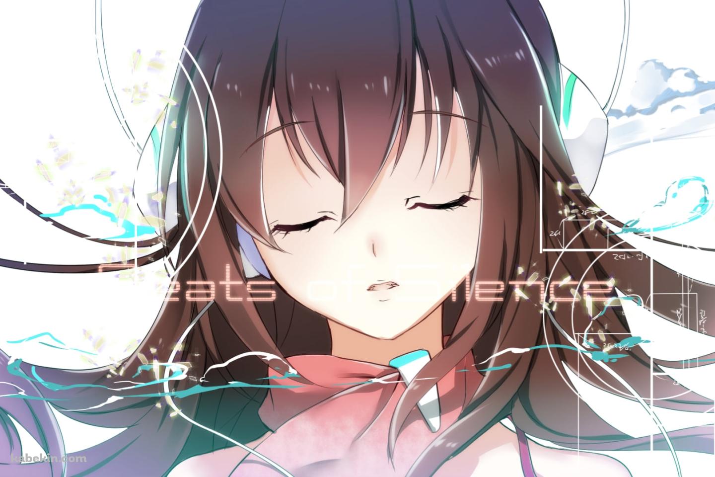目をつぶるkokone(心響) / ボーカロイドの壁紙(1440px x 960px) 高画質 PC・デスクトップ用