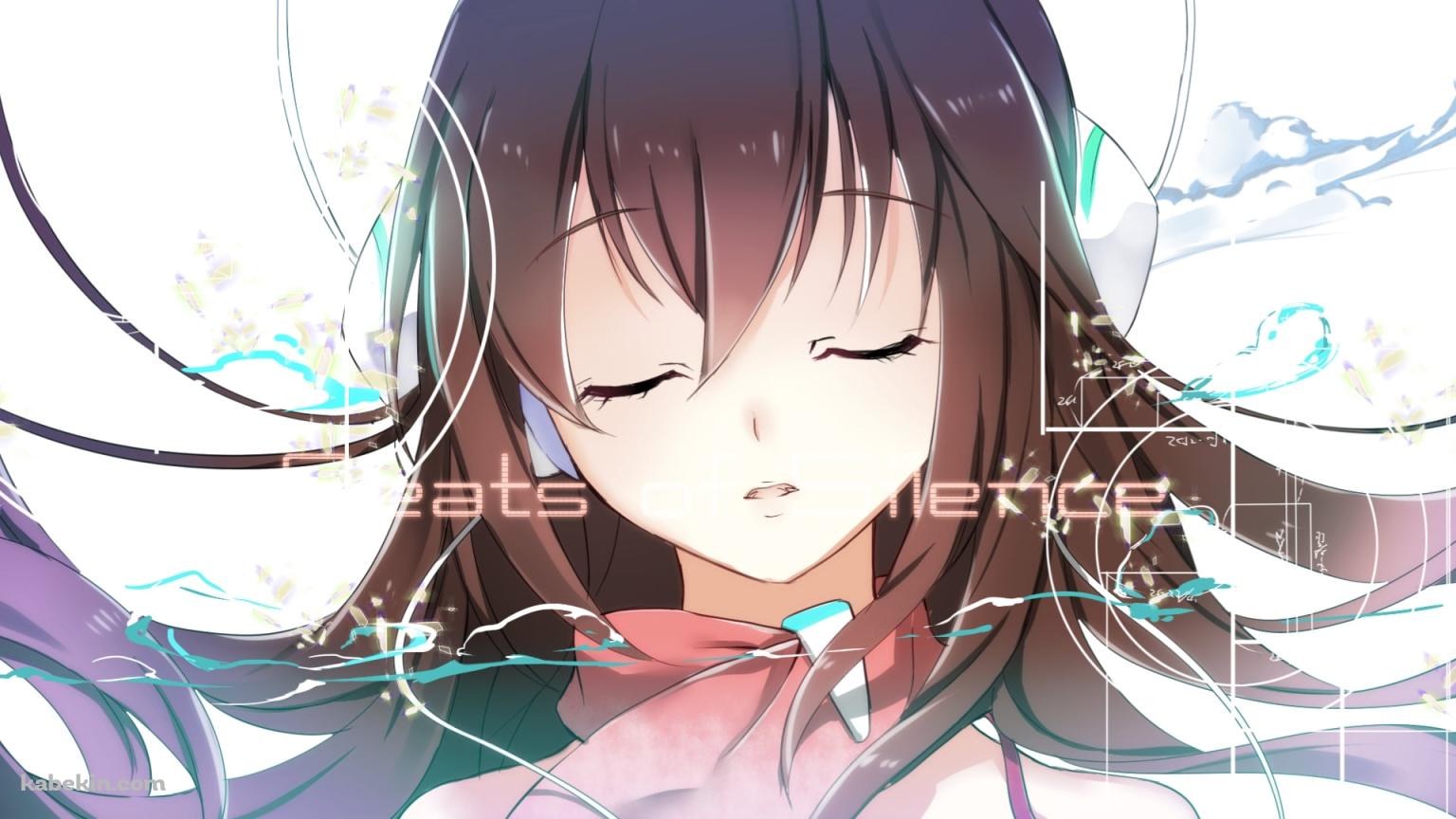 目をつぶるkokone(心響) / ボーカロイドの壁紙(1536px x 864px) 高画質 PC・デスクトップ用