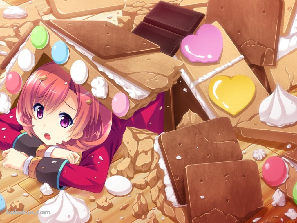 チョコレートに埋もれる山中くるみ / バカ燃えハートに愛をこめて!の壁紙(1024px x 768px) 高画質 PC・デスクトップ用