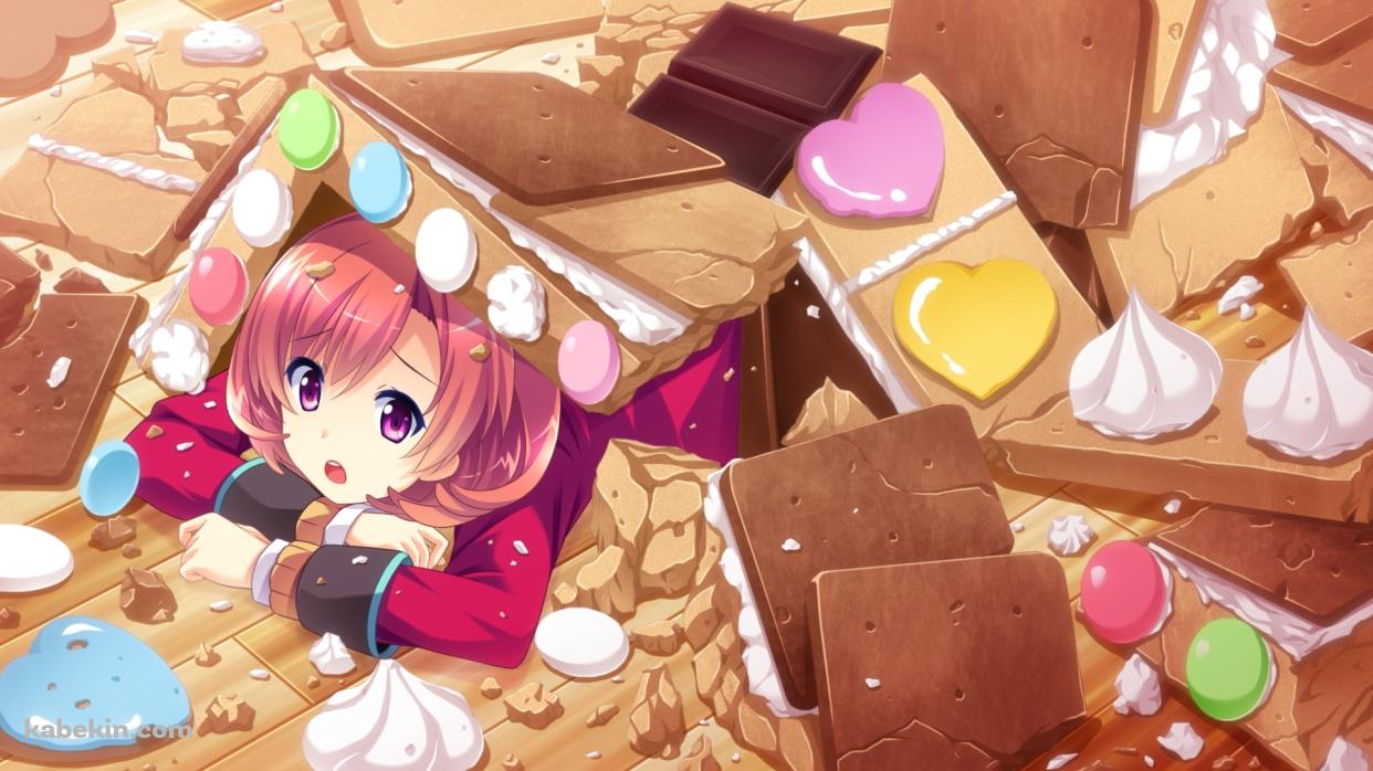 チョコレートに埋もれる山中くるみ / バカ燃えハートに愛をこめて!の壁紙(1242px x 698px) 高画質 PC・デスクトップ用