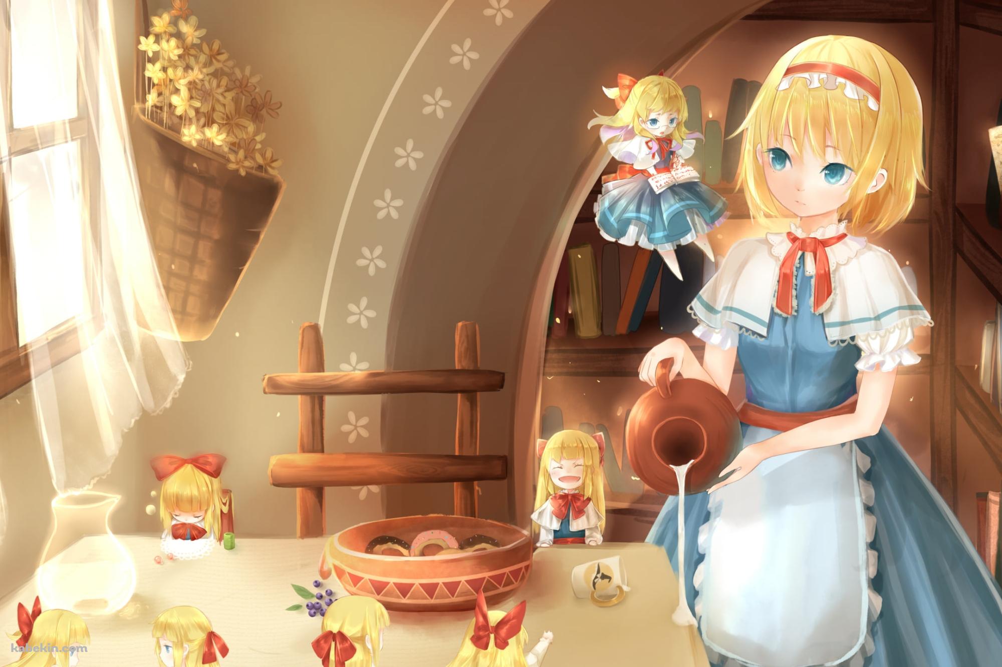 机に水を注ぐアリス・マーガトロイド / 東方の壁紙(2000px x 1333px) 高画質 PC・デスクトップ用