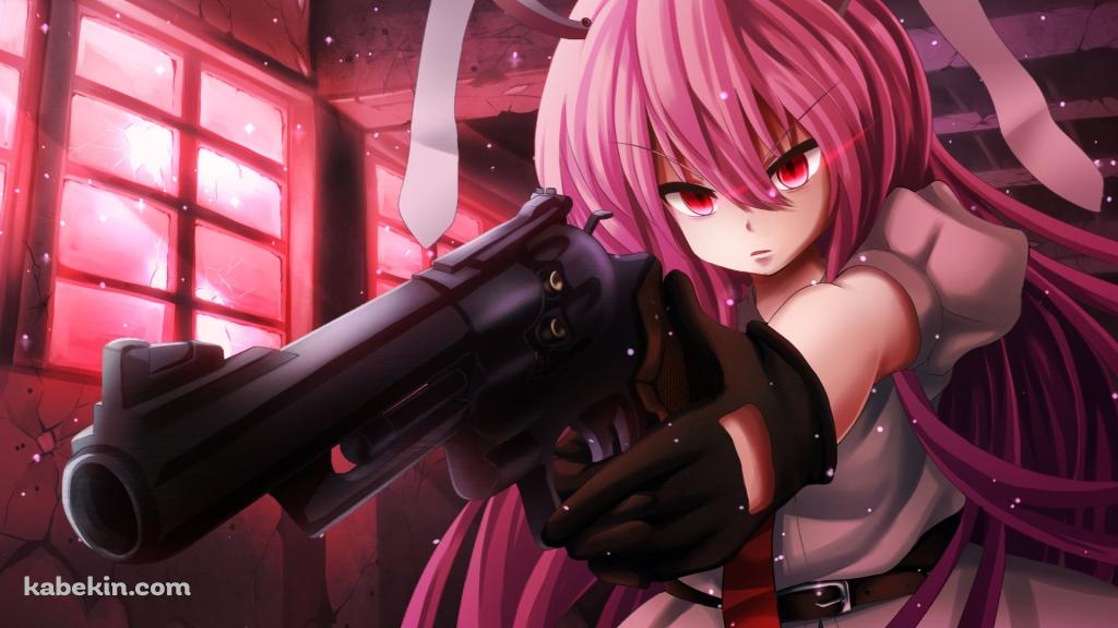 銃をかまえる鈴仙・優曇華院・イナバ / 東方の壁紙(1024px x 576px) 高画質 PC・デスクトップ用