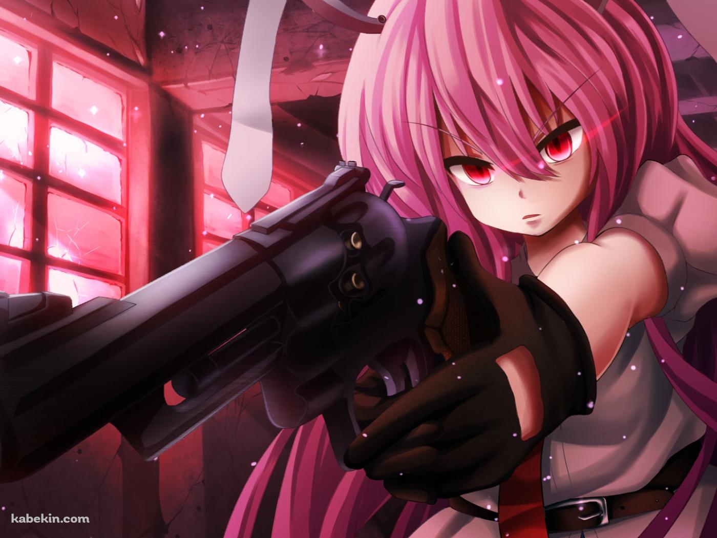 銃をかまえる鈴仙・優曇華院・イナバ / 東方の壁紙(1400px x 1050px) 高画質 PC・デスクトップ用