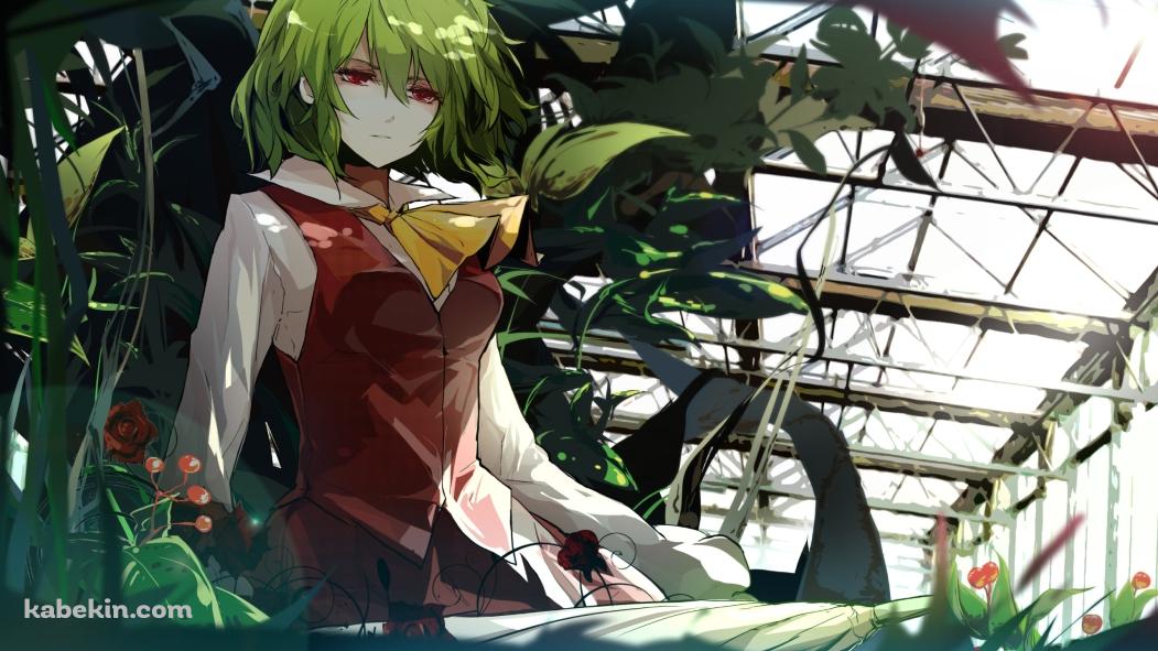 赤い薔薇・緑の草木と風見幽香 / 東方の壁紙(1051px x 591px) 高画質 PC・デスクトップ用