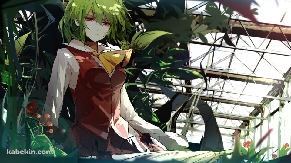 赤い薔薇・緑の草木と風見幽香 / 東方の壁紙(960px x 540px) 高画質 PC・デスクトップ用