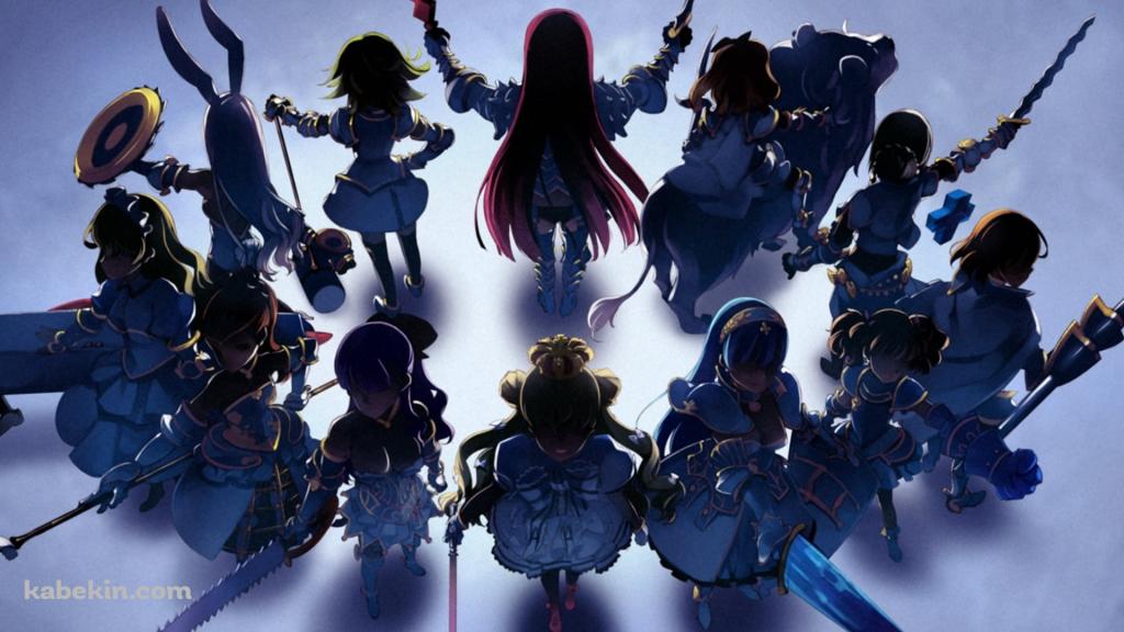円状に立ち並ぶ姫 / 英雄戦姫の壁紙(1024px x 576px) 高画質 PC・デスクトップ用