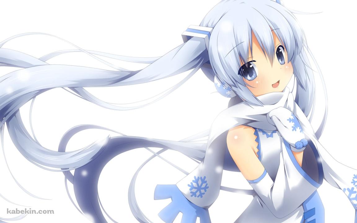 白いマフラーを巻いた雪ミク / ボカロの壁紙(1152px x 720px) 高画質 PC・デスクトップ用