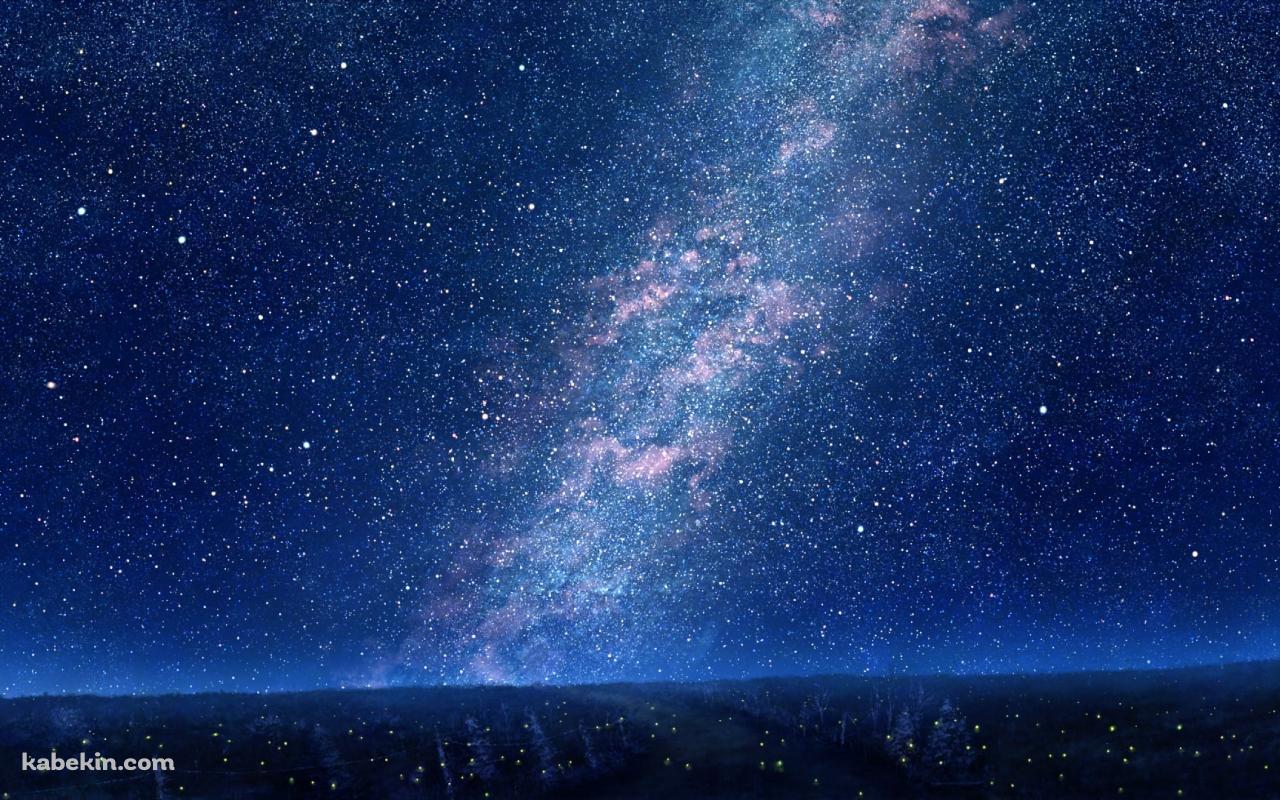 無数の蛍の光と満天の星空 / 綺麗 / 絶景の壁紙(1280px x 800px) 高画質 PC・デスクトップ用