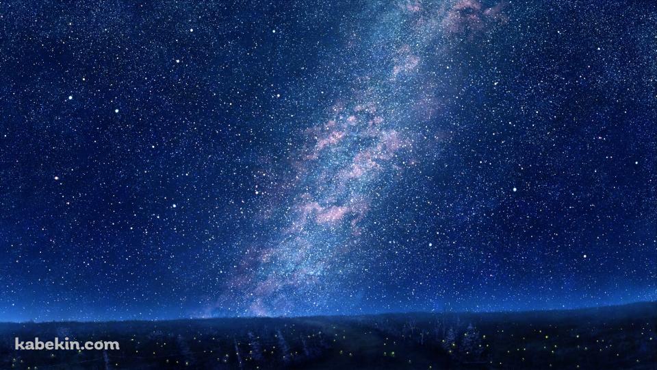 無数の蛍の光と満天の星空 / 綺麗 / 絶景の壁紙(960px x 540px) 高画質 PC・デスクトップ用
