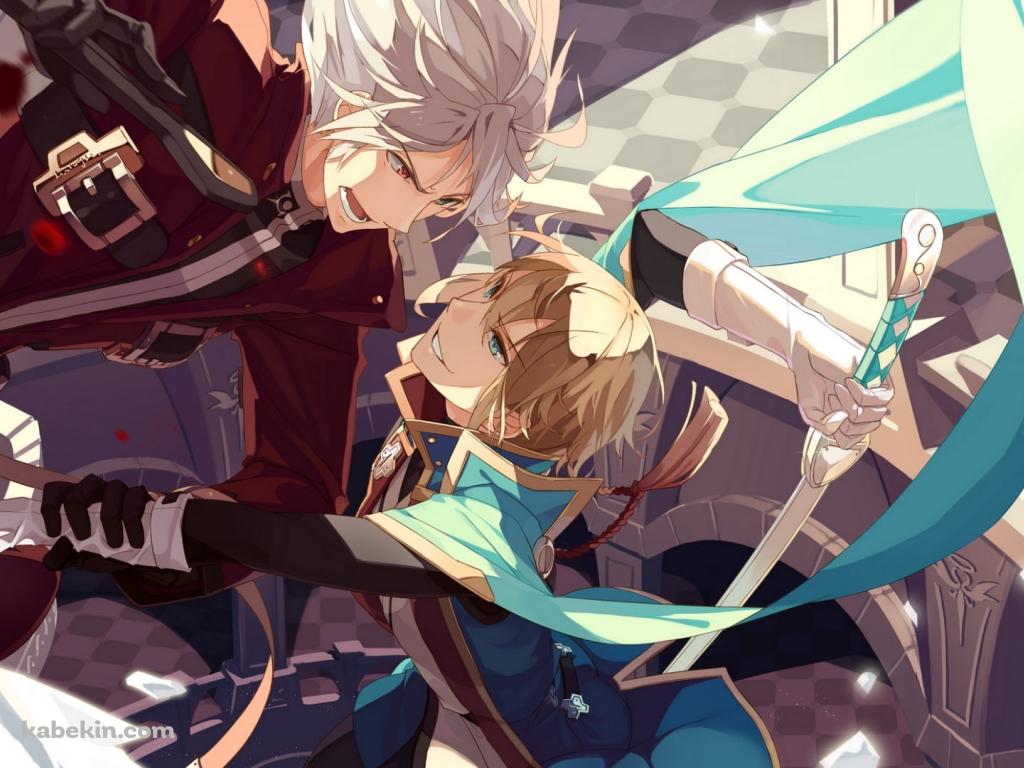ジン=キサラギ VS ラグナ=ザ=ブラッドエッジ / ブレイブルーの壁紙(1024px x 768px) 高画質 PC・デスクトップ用