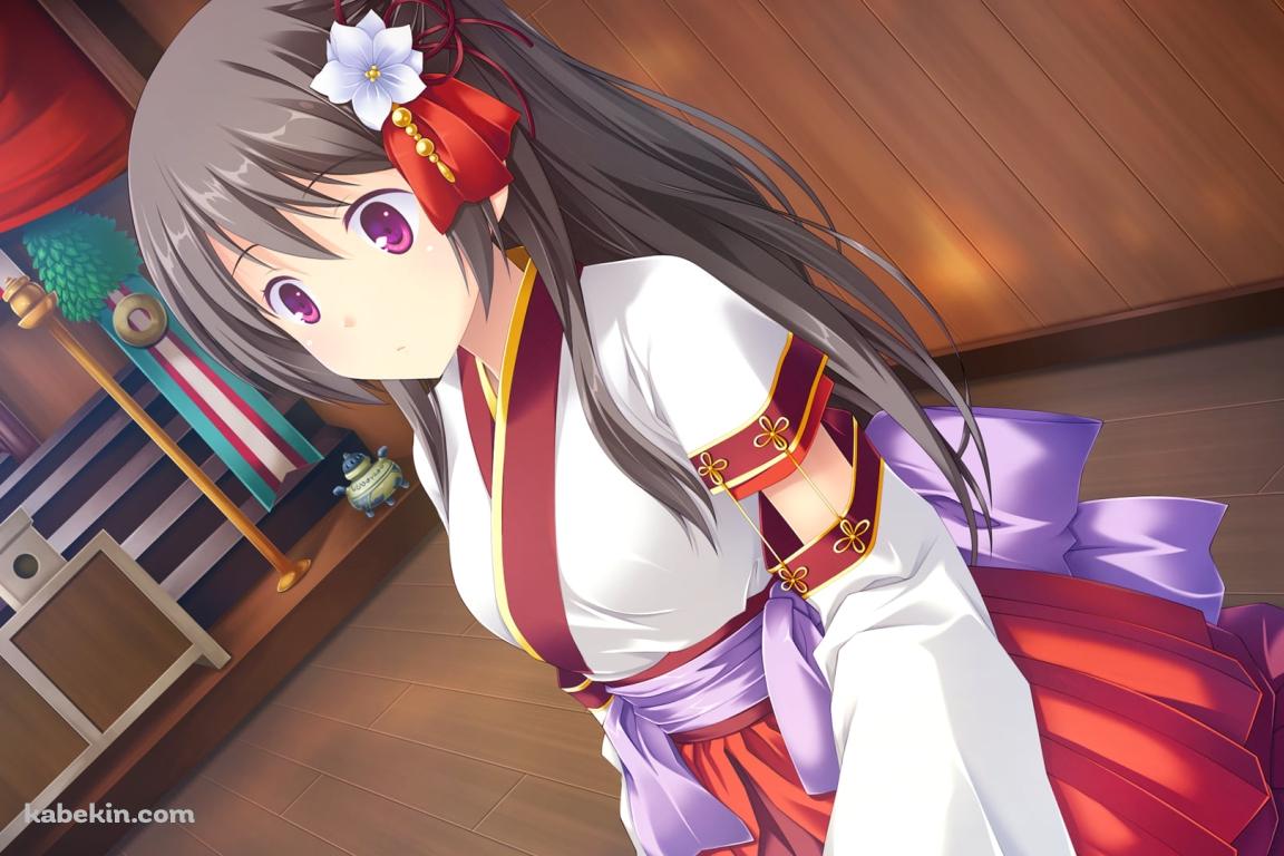 巫女姿の一条葵 / MeltyMomentの壁紙(1152px x 768px) 高画質 PC・デスクトップ用