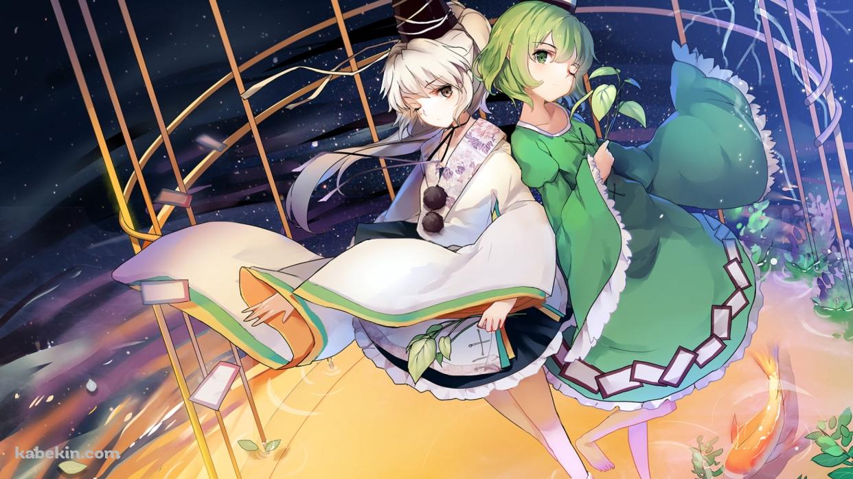 背中合わせに立つ物部布都と蘇我屠自古 / 東方の壁紙(1242px x 698px) 高画質 PC・デスクトップ用