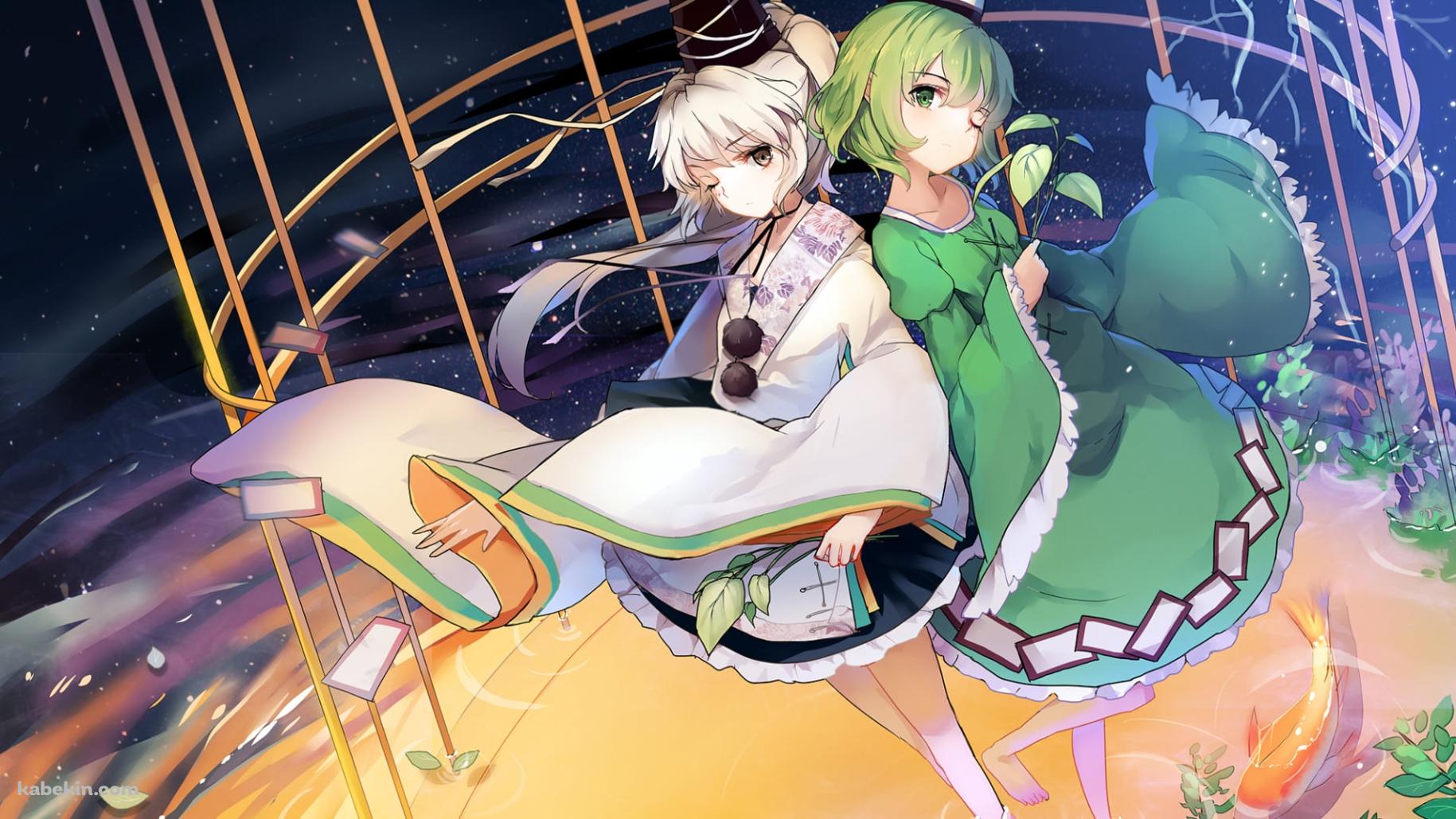 背中合わせに立つ物部布都と蘇我屠自古 / 東方の壁紙(1829px x 1029px) 高画質 PC・デスクトップ用