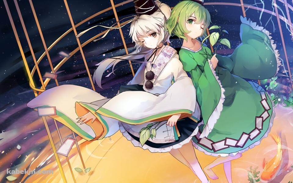 背中合わせに立つ物部布都と蘇我屠自古 / 東方の壁紙(960px x 600px) 高画質 PC・デスクトップ用