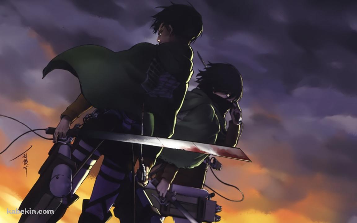 ミカサ・アッカーマンとリヴァイ / 進撃の巨人の壁紙(1152px x 720px) 高画質 PC・デスクトップ用