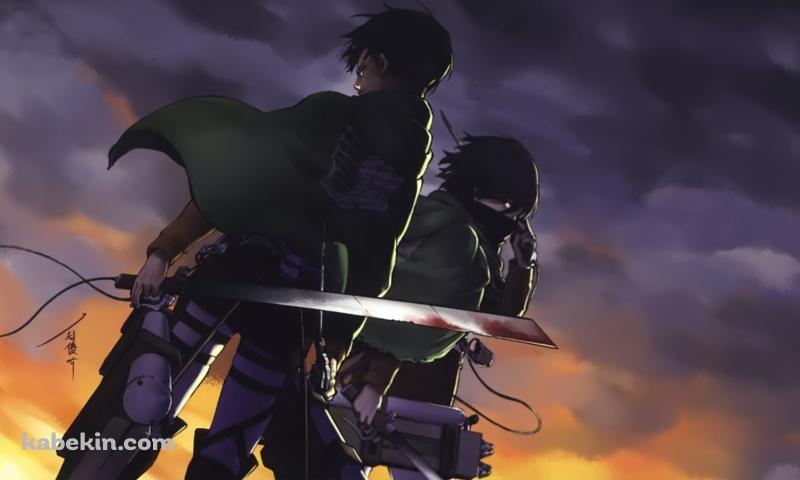 ミカサ・アッカーマンとリヴァイ / 進撃の巨人の壁紙(800px x 480px) 高画質 PC・デスクトップ用