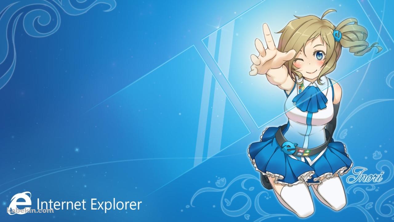 右手を差し出す藍澤祈 / Internet Explorerの擬人化美少女キャラクターの壁紙(1280px x 720px) 高画質 PC・デスクトップ用