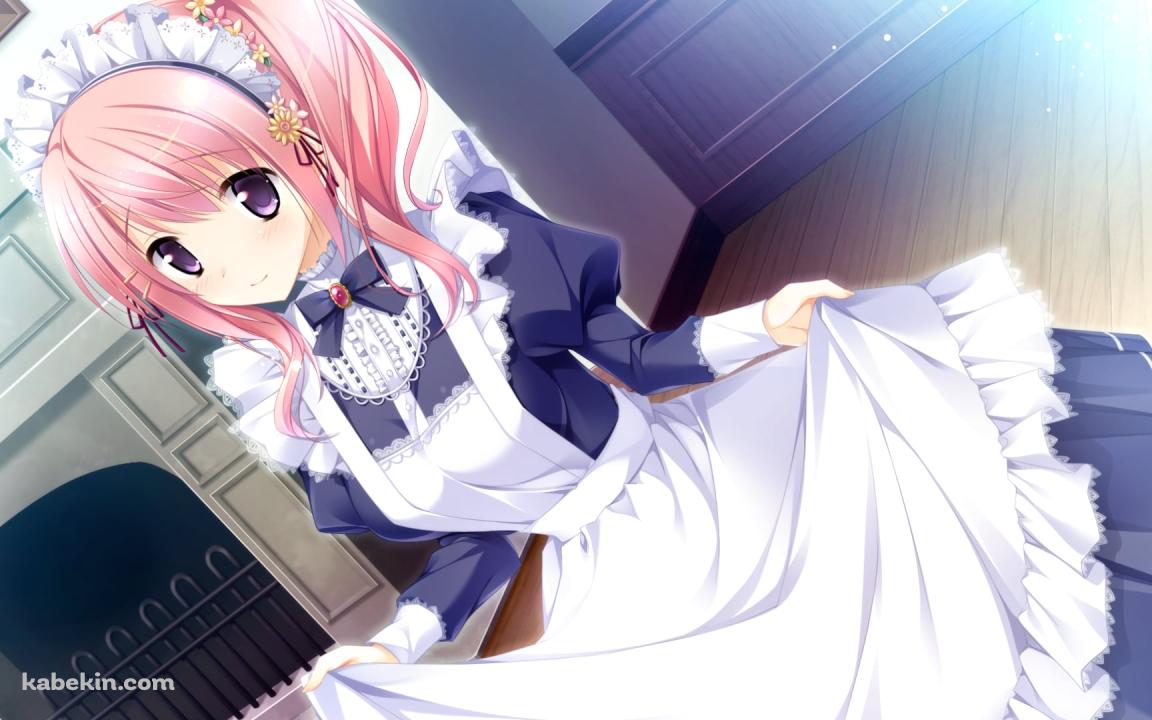 メイド姿の小峰まなみ / 桜舞う乙女のロンドの壁紙(1152px x 720px) 高画質 PC・デスクトップ用