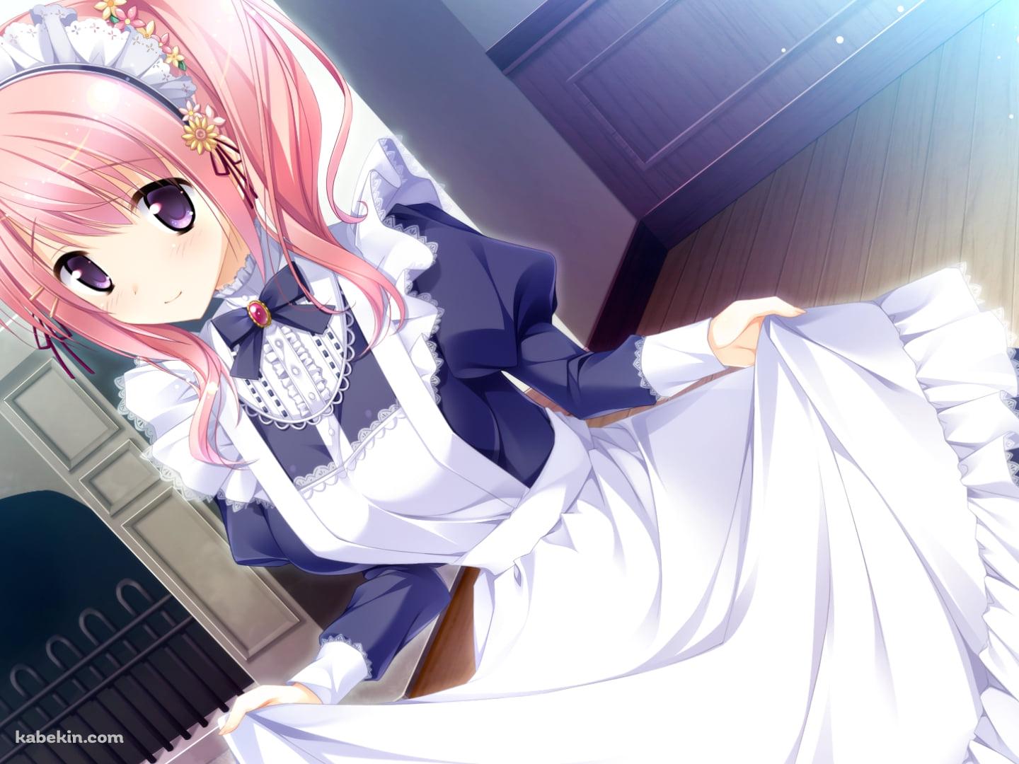 メイド姿の小峰まなみ / 桜舞う乙女のロンドの壁紙(1440px x 1080px) 高画質 PC・デスクトップ用