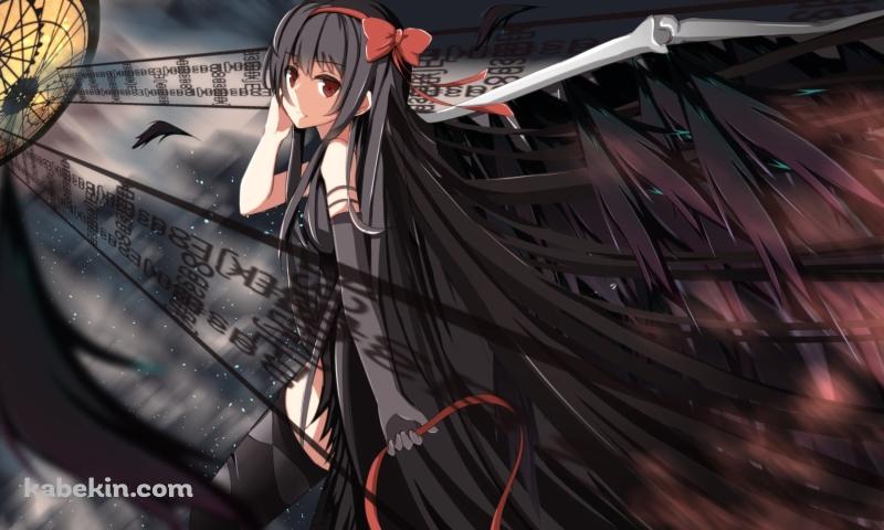 髪に手をあてる悪魔ほむら / 魔法少女まどか☆マギカの壁紙(800px x 480px) 高画質 PC・デスクトップ用