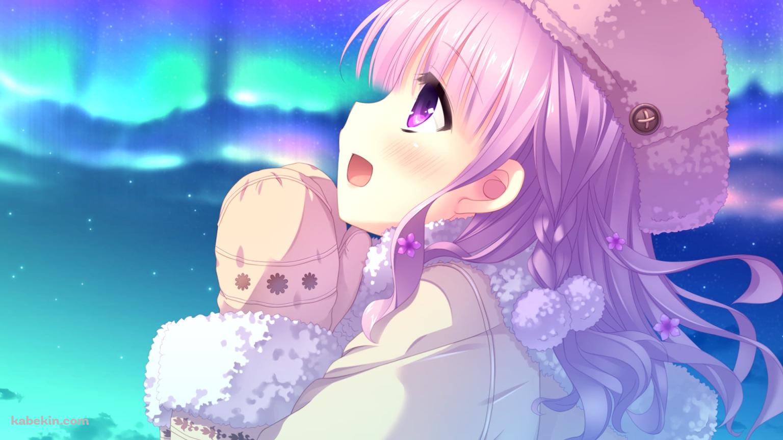 オーロラを眺める世永 青葉 / 妹のおかげでモテすぎてヤバい。の壁紙(1536px x 864px) 高画質 PC・デスクトップ用