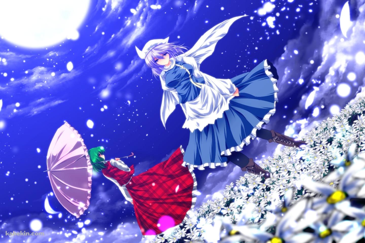 白い花畑に佇む風見幽香 / レティ・ホワイトロック / 東方の壁紙(1440px x 960px) 高画質 PC・デスクトップ用