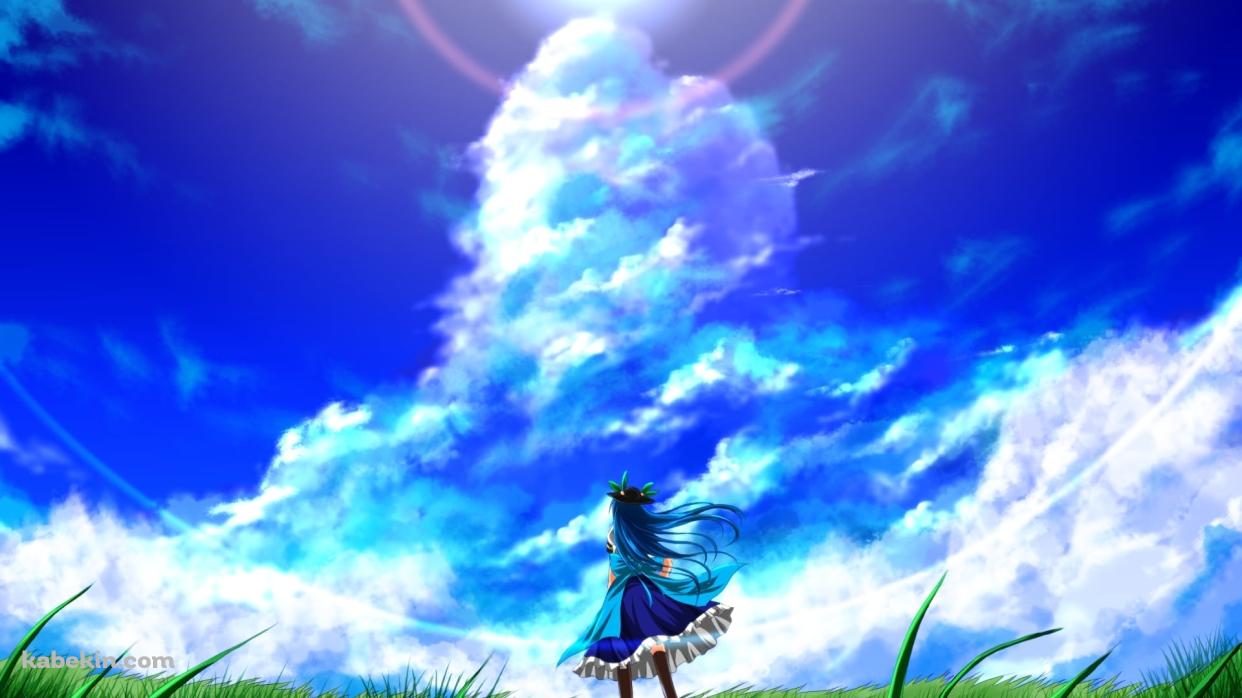入道雲を見上げる比那名居天子 / 東方の壁紙(1242px x 698px) 高画質 PC・デスクトップ用