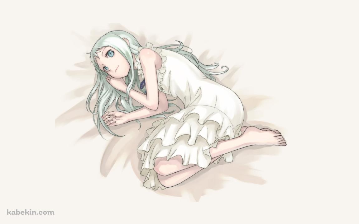 シーツに横たわる本間芽衣子 / あの花の壁紙(1152px x 720px) 高画質 PC・デスクトップ用