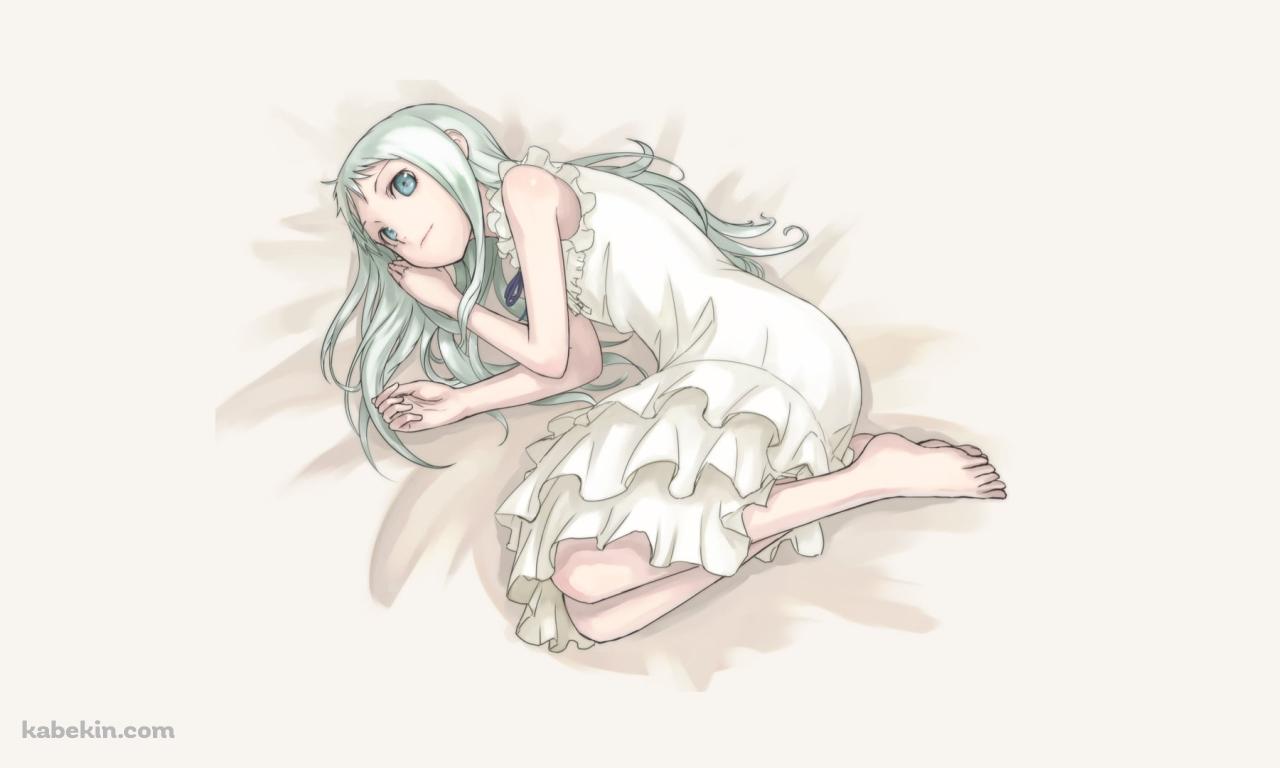 シーツに横たわる本間芽衣子 / あの花の壁紙(1280px x 768px) 高画質 PC・デスクトップ用