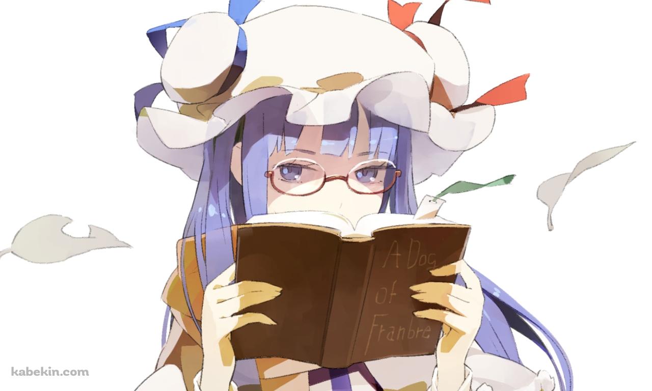 辞書を読むパチュリー・ノーレッジ / 東方の壁紙(1280px x 768px) 高画質 PC・デスクトップ用