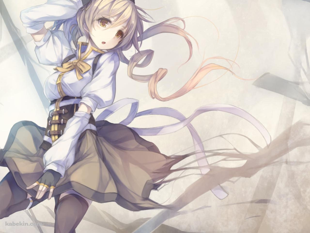 帽子を抑える巴マミ / 魔法少女まどか☆マギカの壁紙(1280px x 960px) 高画質 PC・デスクトップ用