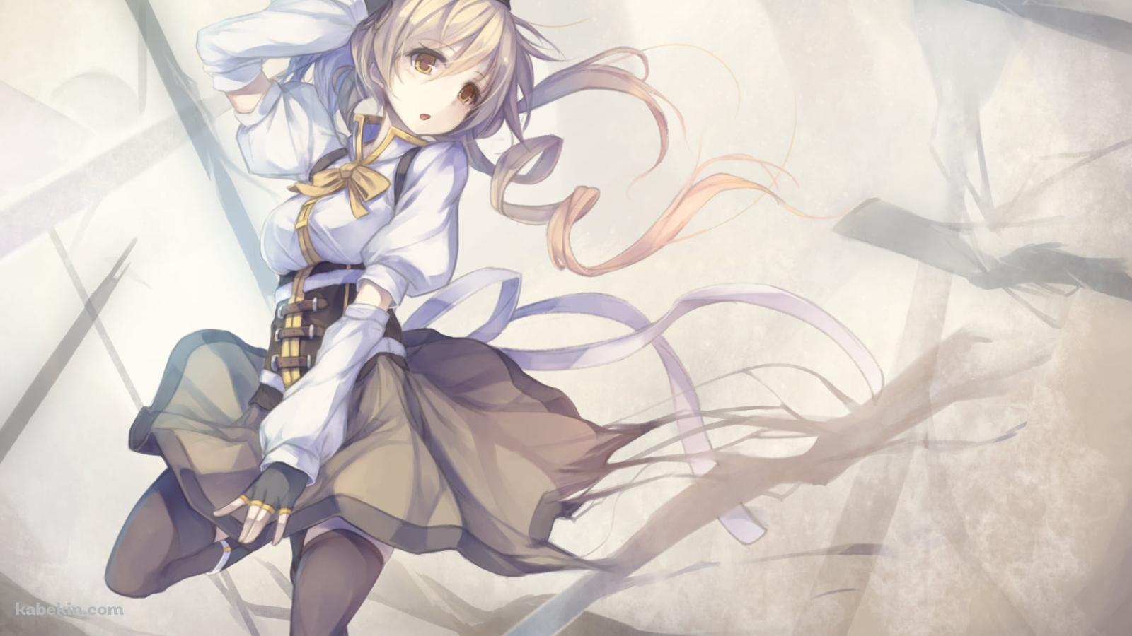 帽子を抑える巴マミ / 魔法少女まどか☆マギカの壁紙(1600px x 900px) 高画質 PC・デスクトップ用