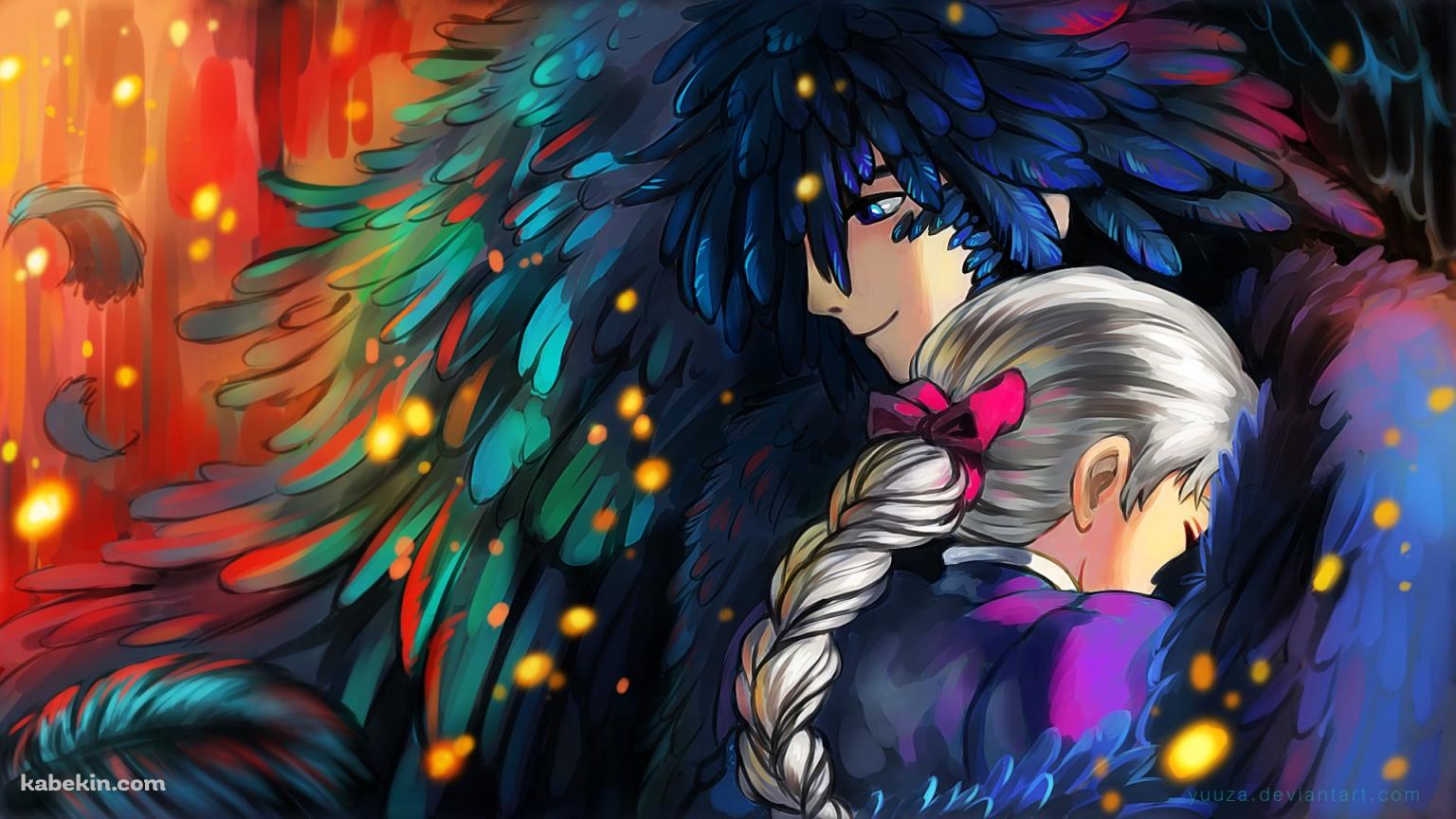 ソフィー・ハッタ―を抱きしめるハウル / ハウルの動く城の壁紙(1536px x 864px) 高画質 PC・デスクトップ用
