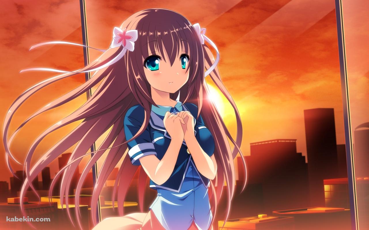 夕暮れ時、祈る蓮ヶ瀬 水菜(はすがせ みな) / ココロ@ファンクション!の壁紙(1280px x 800px) 高画質 PC・デスクトップ用