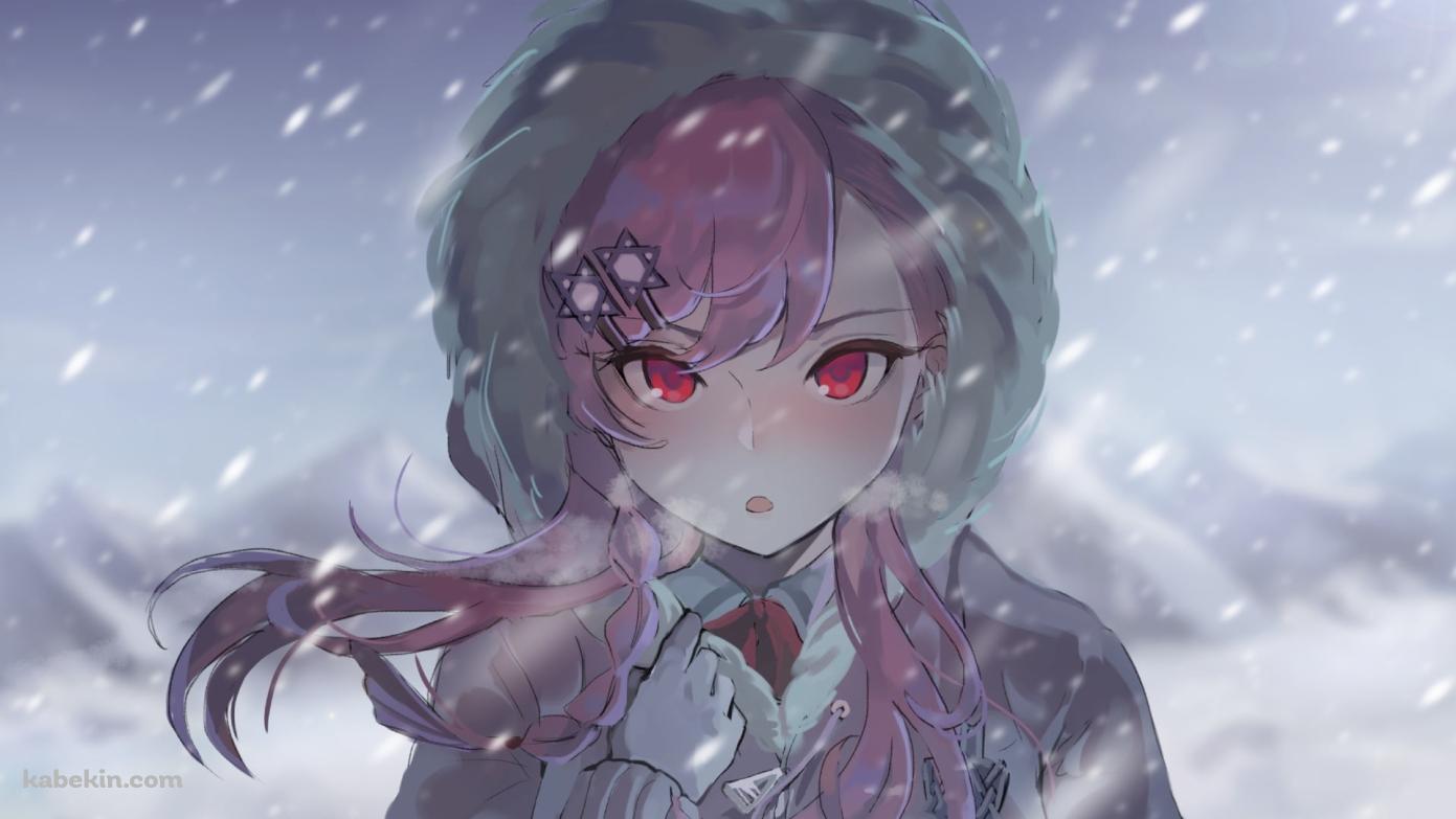 防寒具を着た可愛いネゲヴ / ドールズフロントラインの壁紙(1391px x 783px) 高画質 PC・デスクトップ用