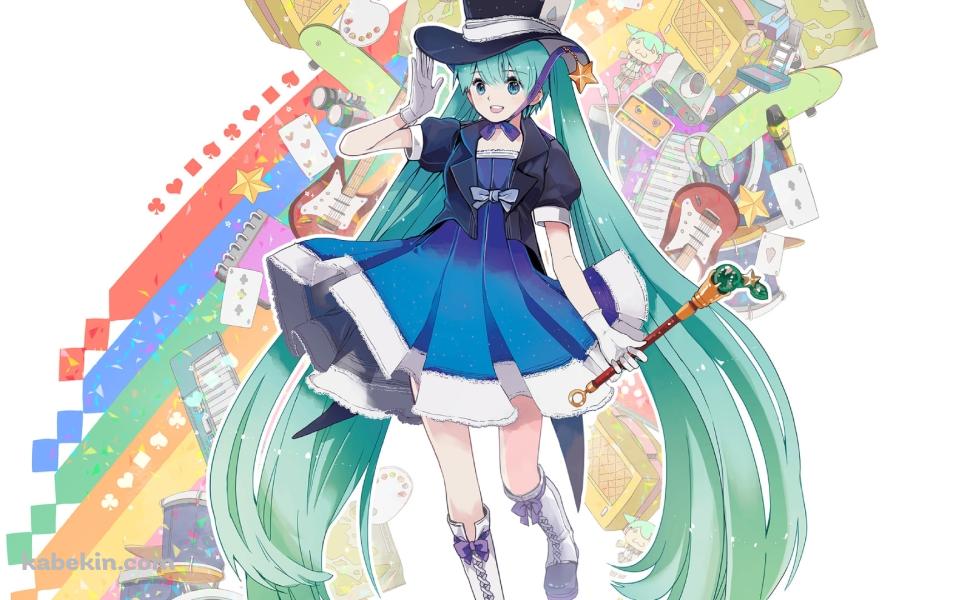 ポップな楽器と初音ミク / マジカルミライ / ボーカロイドの壁紙(960px x 600px) 高画質 PC・デスクトップ用