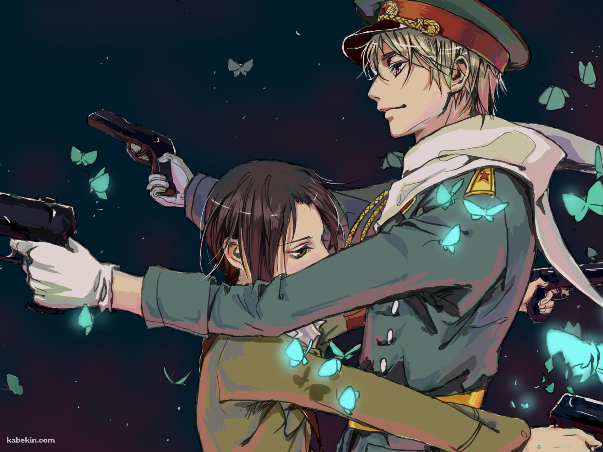 ロシア / 中国 / 青く光る蝶 / ヘタリア Axis Powersの壁紙(1920px x 1440px) 高画質 PC・デスクトップ用