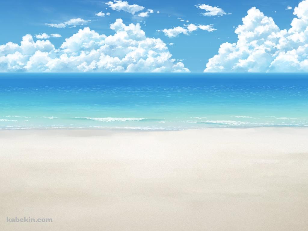 静かな海 / 青空 / 真夏 / 砂浜 / 水平線の壁紙(1024px x 768px) 高画質 PC・デスクトップ用