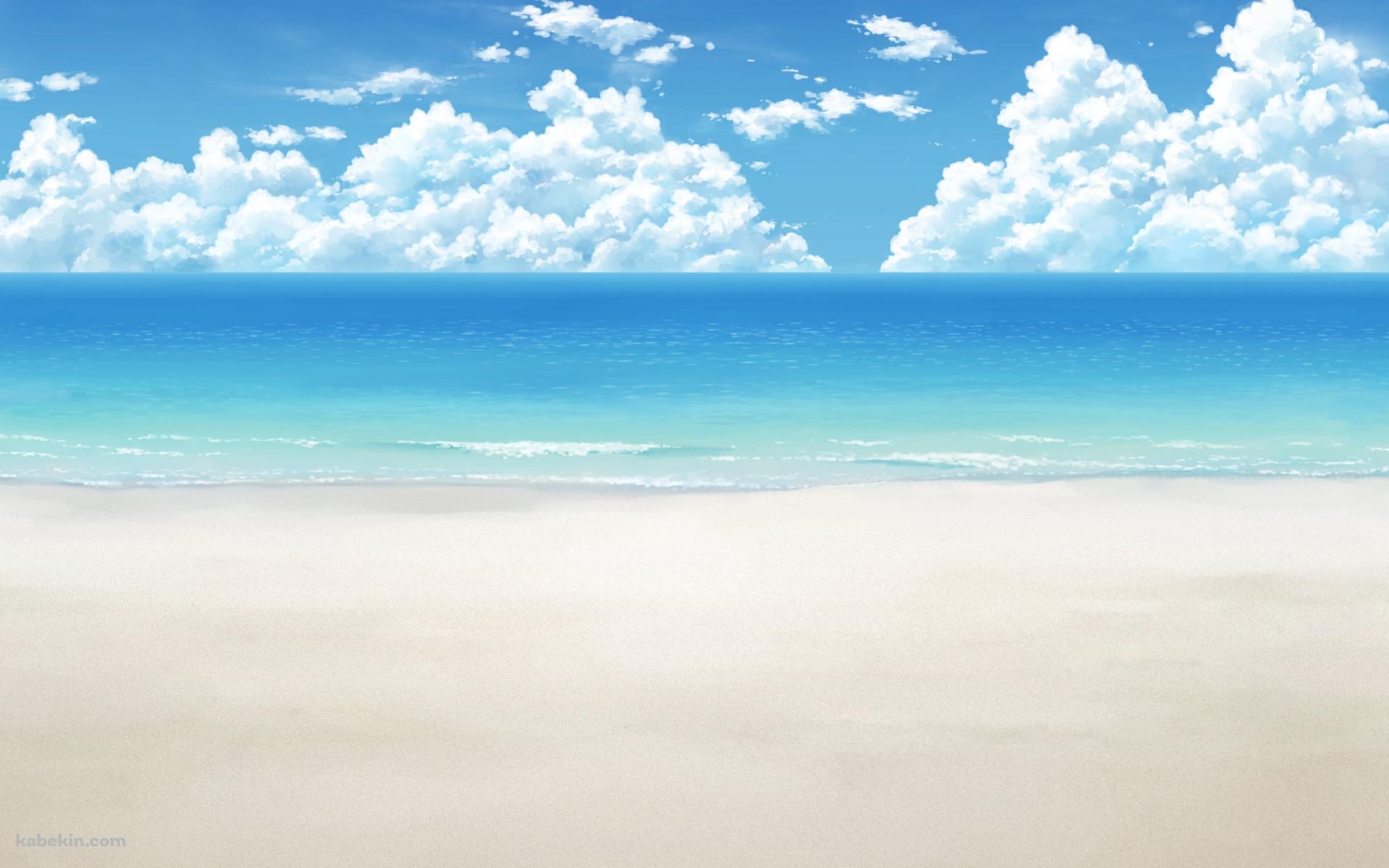 静かな海 / 青空 / 真夏 / 砂浜 / 水平線の壁紙(1920px x 1200px) 高画質 PC・デスクトップ用