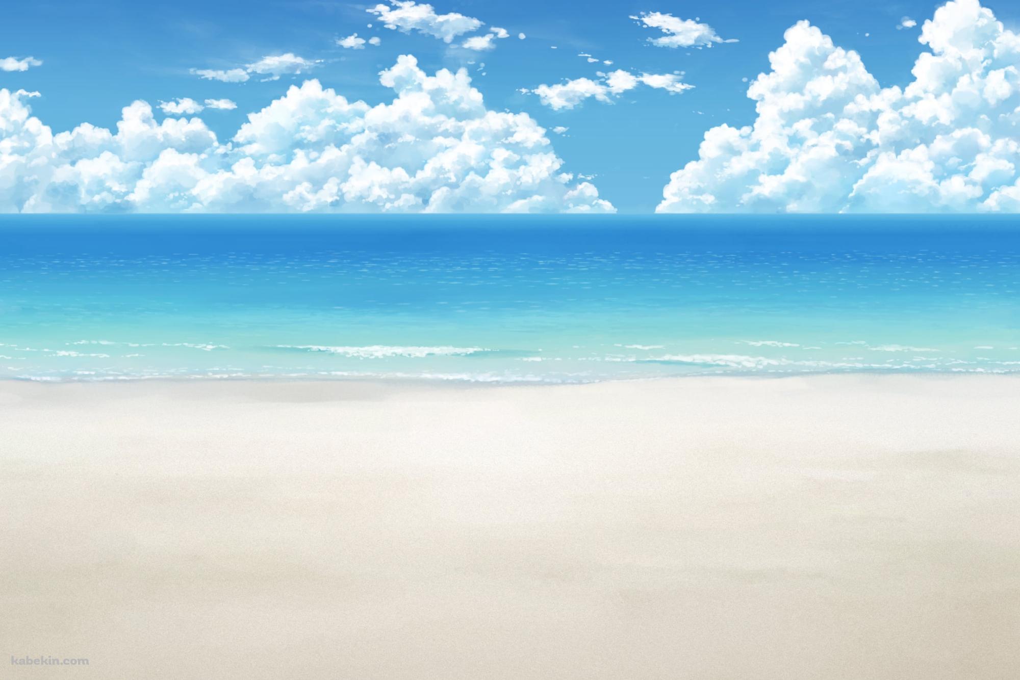 静かな海 / 青空 / 真夏 / 砂浜 / 水平線の壁紙(2000px x 1333px) 高画質 PC・デスクトップ用