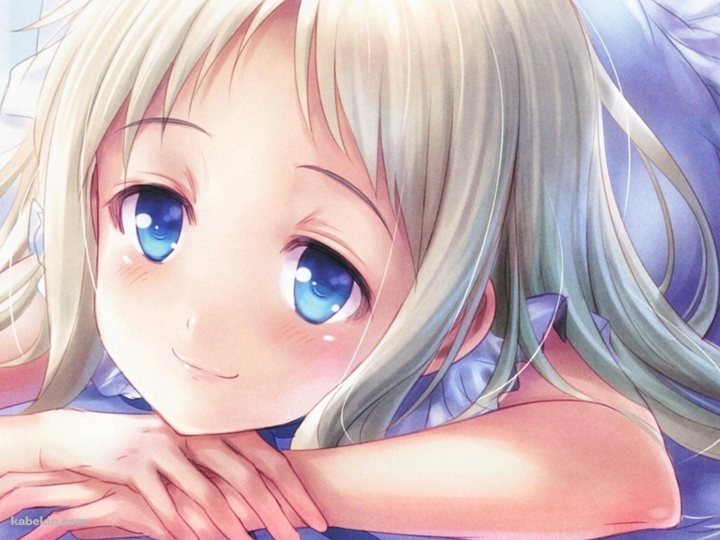 うつ伏せでこちらを見つめる本間芽衣子 / あの日見た花の名前を僕達はまだ知らない。 あの花の壁紙(1440px x 1080px) 高画質 PC・デスクトップ用