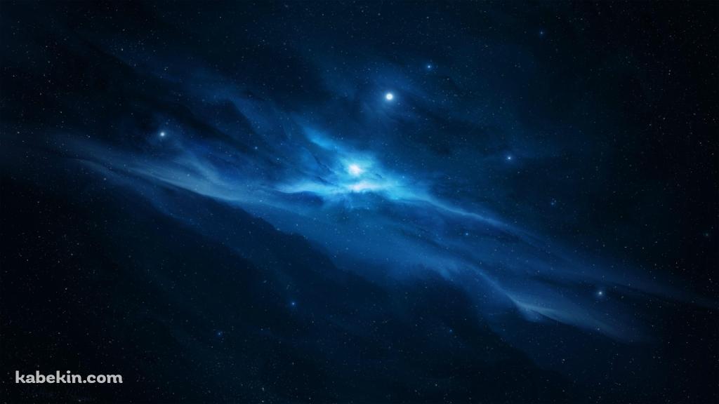 綺麗な水色の広大な宇宙 / ミルキーウェイの壁紙(1024px x 576px) 高画質 PC・デスクトップ用