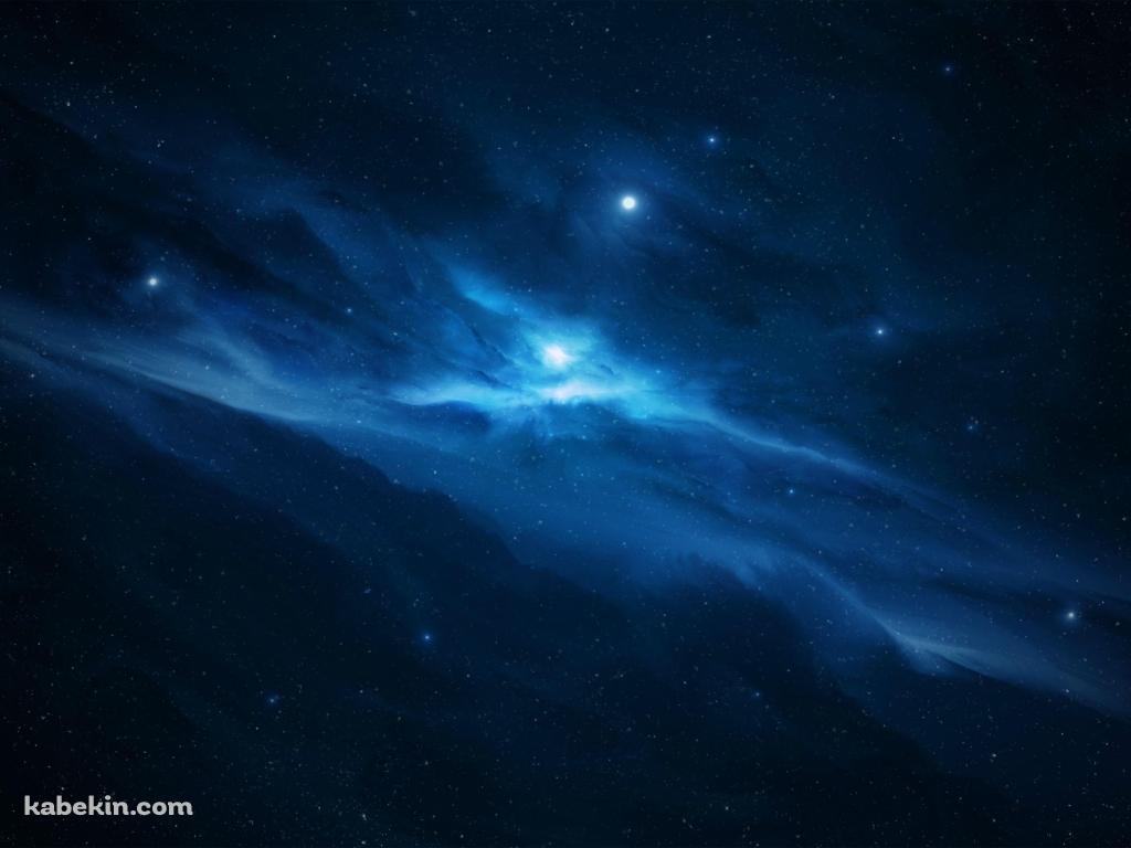 綺麗な水色の広大な宇宙 / ミルキーウェイの壁紙(1024px x 768px) 高画質 PC・デスクトップ用