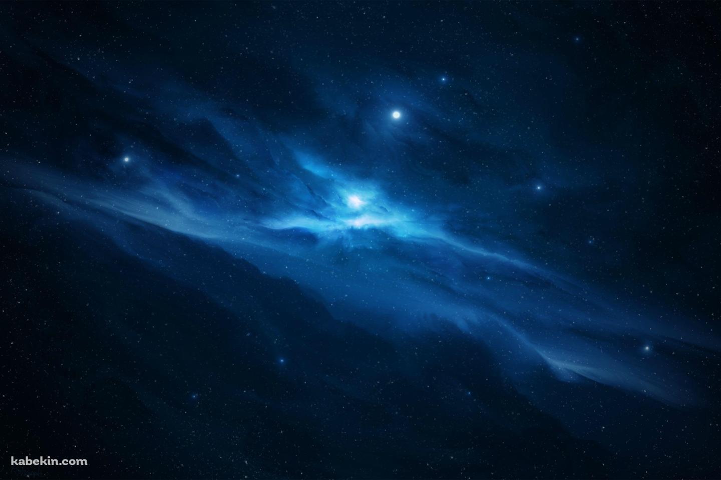 綺麗な水色の広大な宇宙 / ミルキーウェイの壁紙(1440px x 960px) 高画質 PC・デスクトップ用